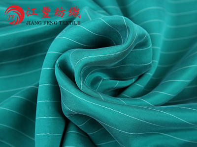 Cupro Fiber Blend Rayon Fabric Thin Stripe 118g C51